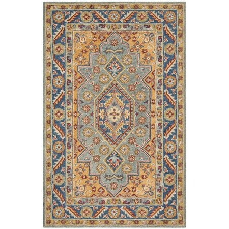 Safavieh 6 x 6 ft. Antiquity Hand Tufted Area RugBlue & Gold AT504M-6R